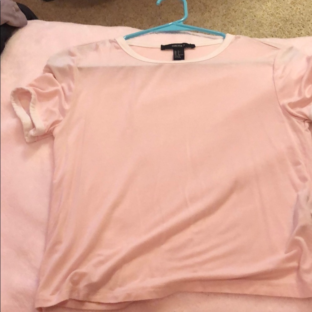 A basic baby pink top